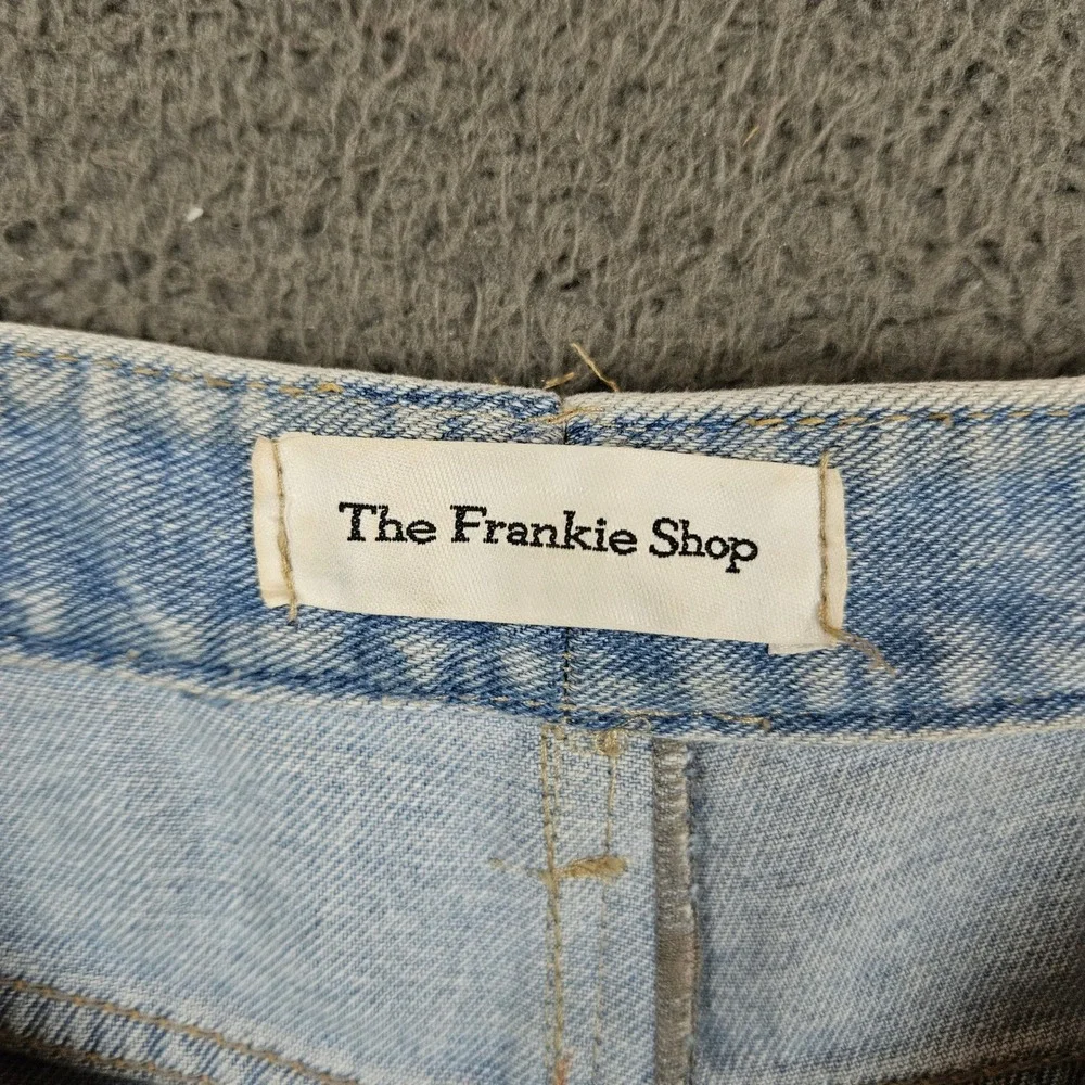 The Frankie Shop Womens Light Wash High Rise Wide Leg Cargo Jeans Size‎ S Blue